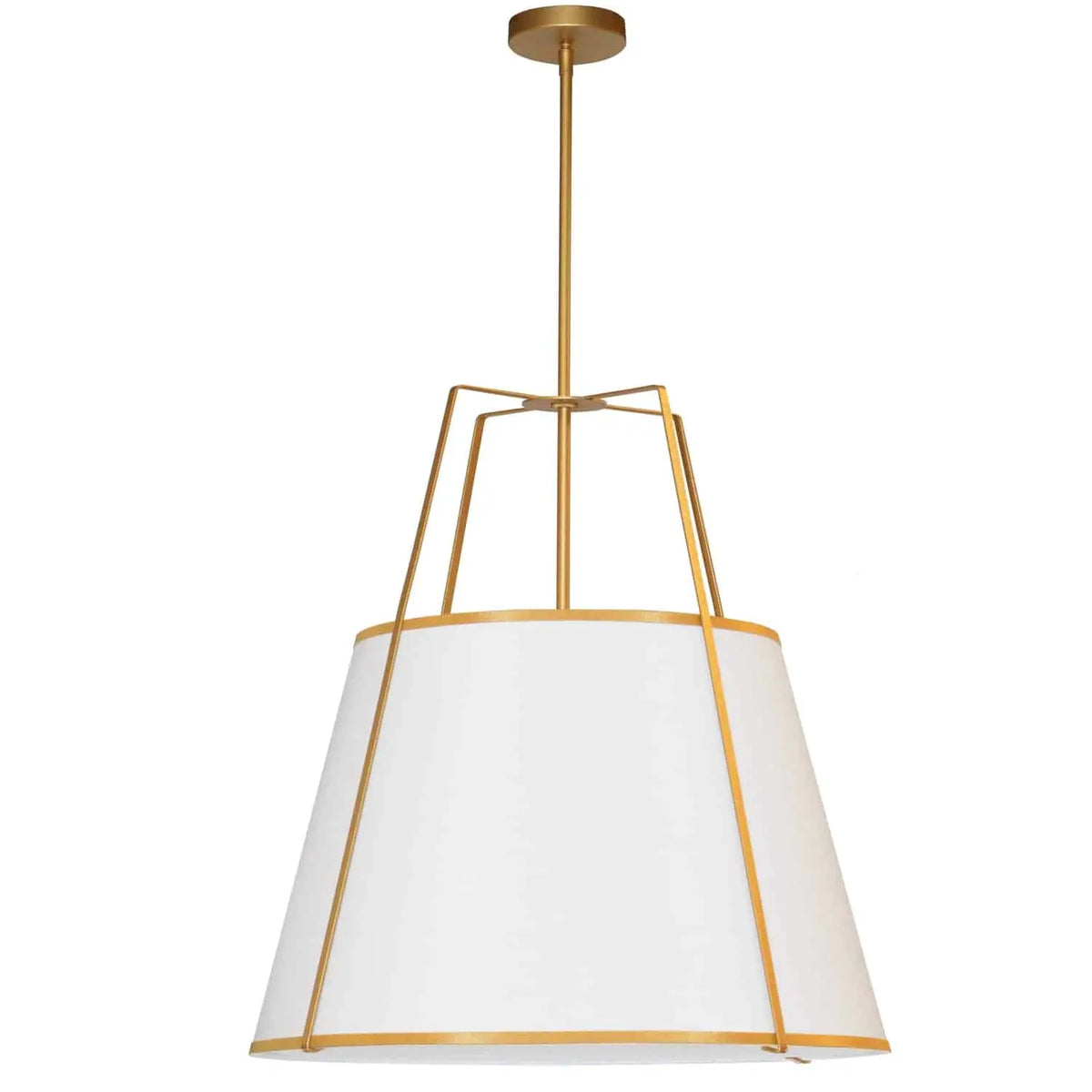 Dainolite 3 Light Trapezoid Pendant Gold frame and White Shade w/790 Diffuser