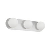 Dainolite 3 Light Vanity in Polished Chrome w/ White Opal Glass