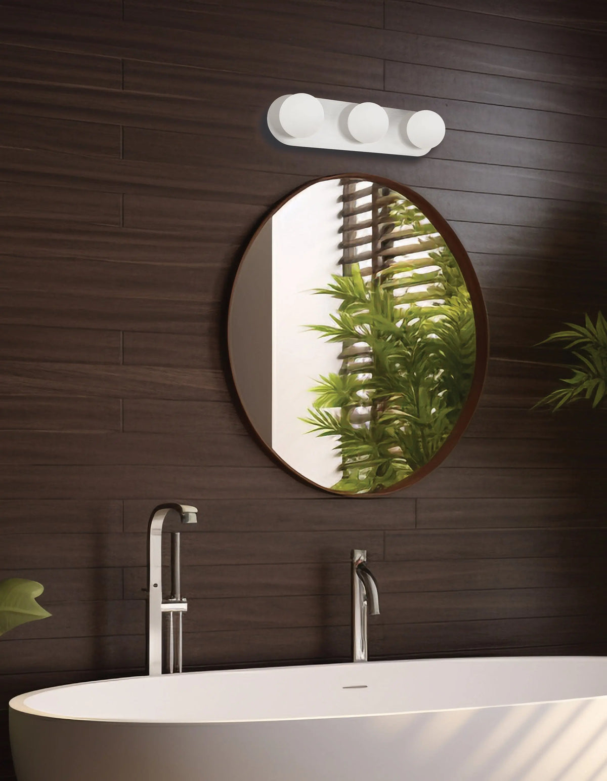 Dainolite 3 Light Vanity in Polished Chrome w/ White Opal Glass