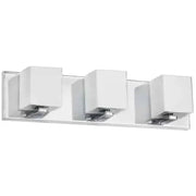 Dainolite 3 Light Vanity, Polished Chrome, Frosted White Glass