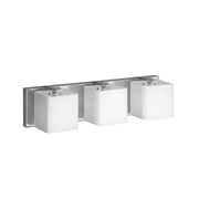Dainolite 3 Light Vanity, Polished Chrome, Frosted White Glass Shade