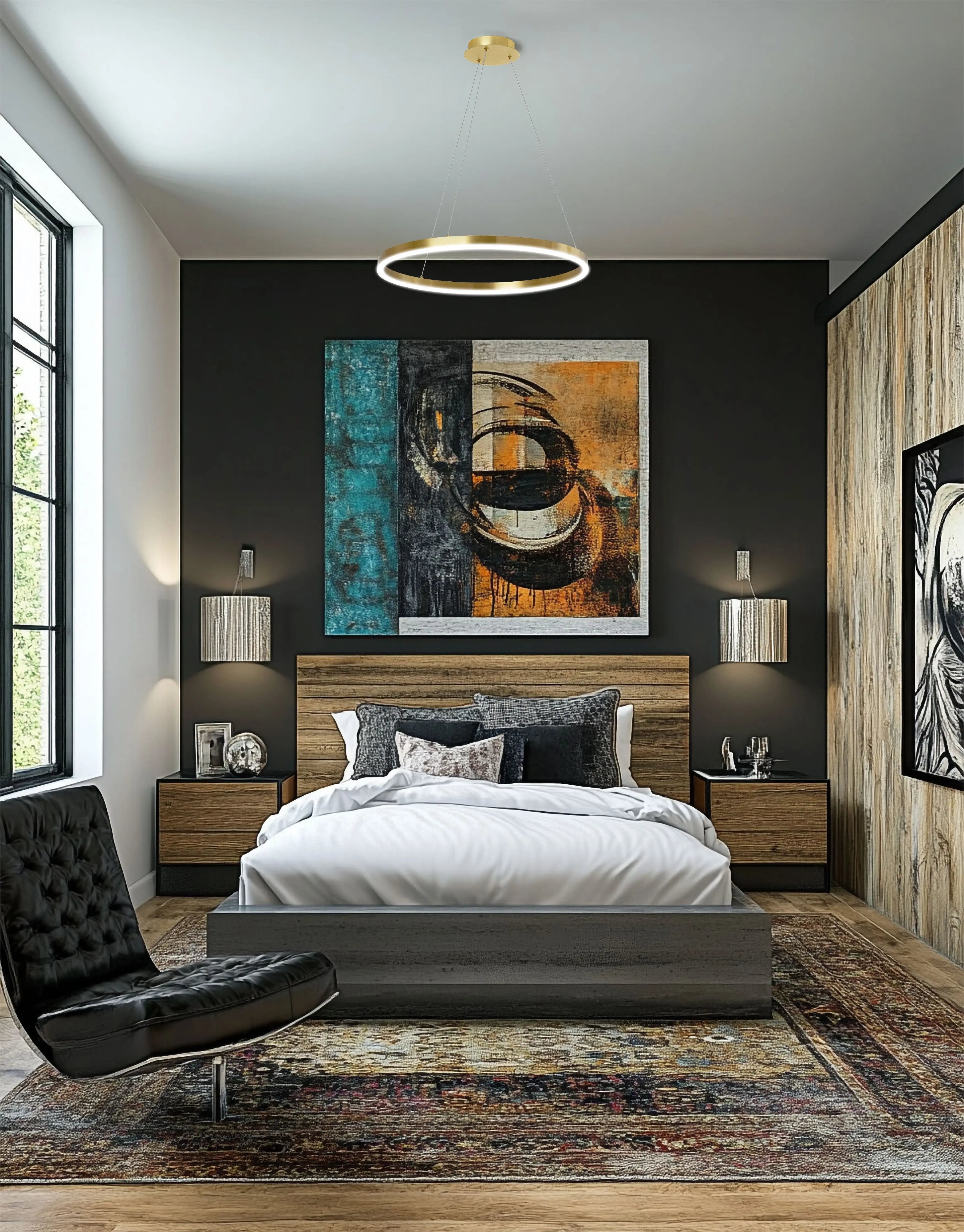 Dainolite 30W Chandelier, Aged Brass with White Acrylic Diffuser