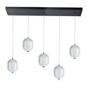 Dainolite 30W Horizontal Pendant in Matte Black w/ Clear Pattern Acrylic