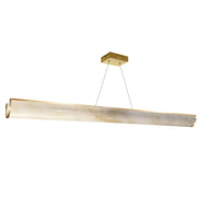 Dainolite 30W Horizontal Pendant, Aged Brass w/ Marble Alabaster Shade