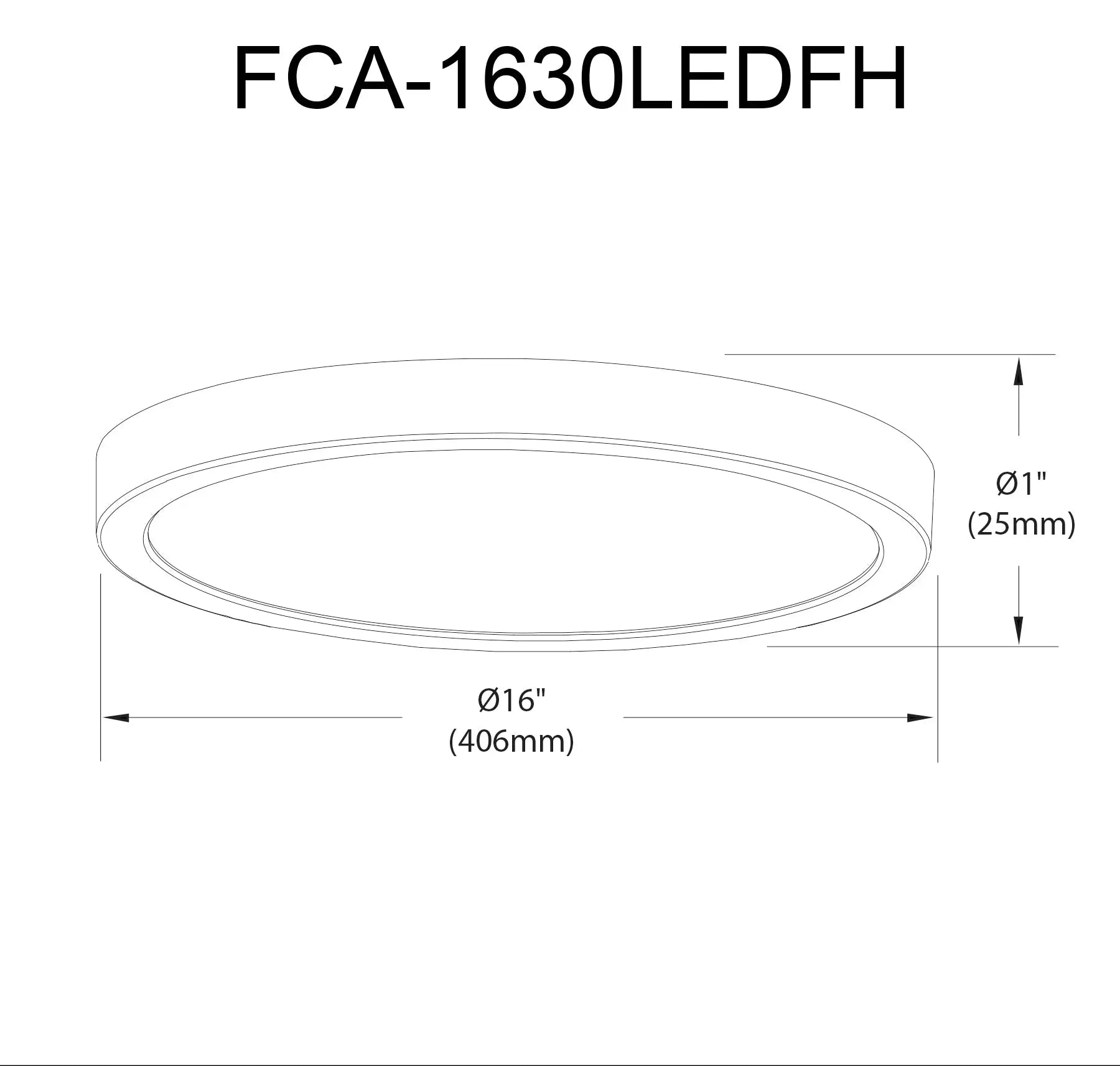 Dainolite 30W Matte Black Flush Mount 5CCT