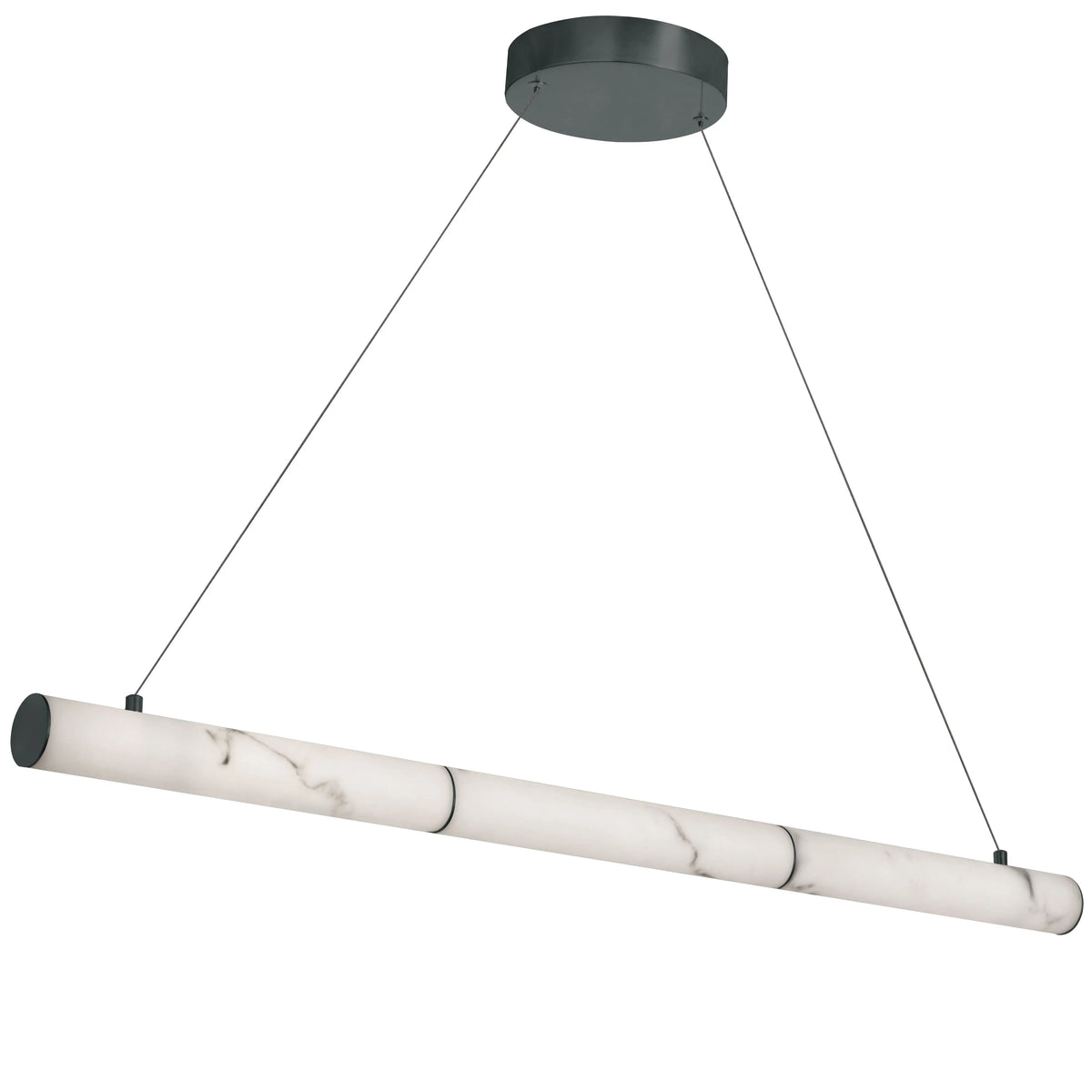Dainolite 30W Matte Black Horizontal Pendant w/ Alabaster Diffuser
