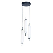Dainolite 30W Matte Black Multi Light Pendant w/ White Opal Glass