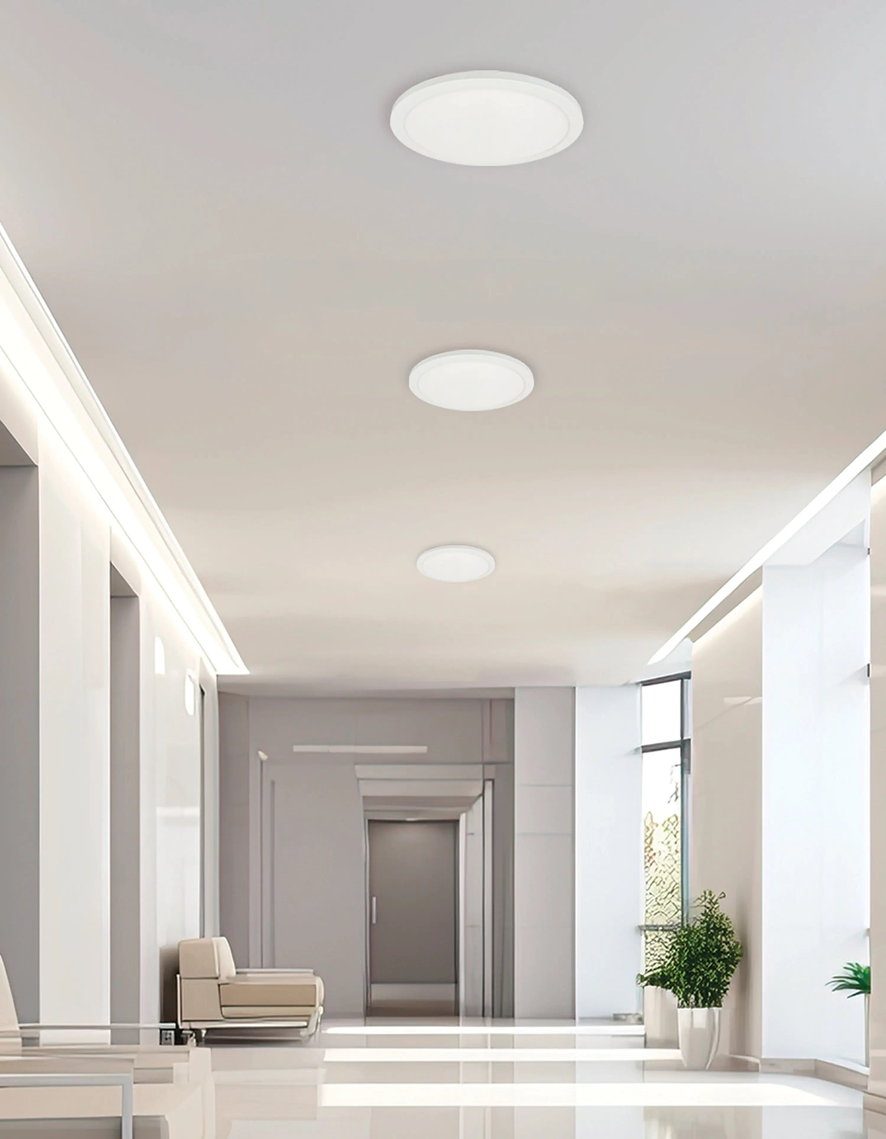 Dainolite 30W Matte White Flush Mount 5CCT