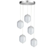Dainolite 30W Multi Light Pendant in Polished Chrome w/ Clear Pattern Acrylic