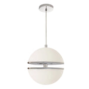 Dainolite 30W Pendant, Polished Chrome w/ White Glass