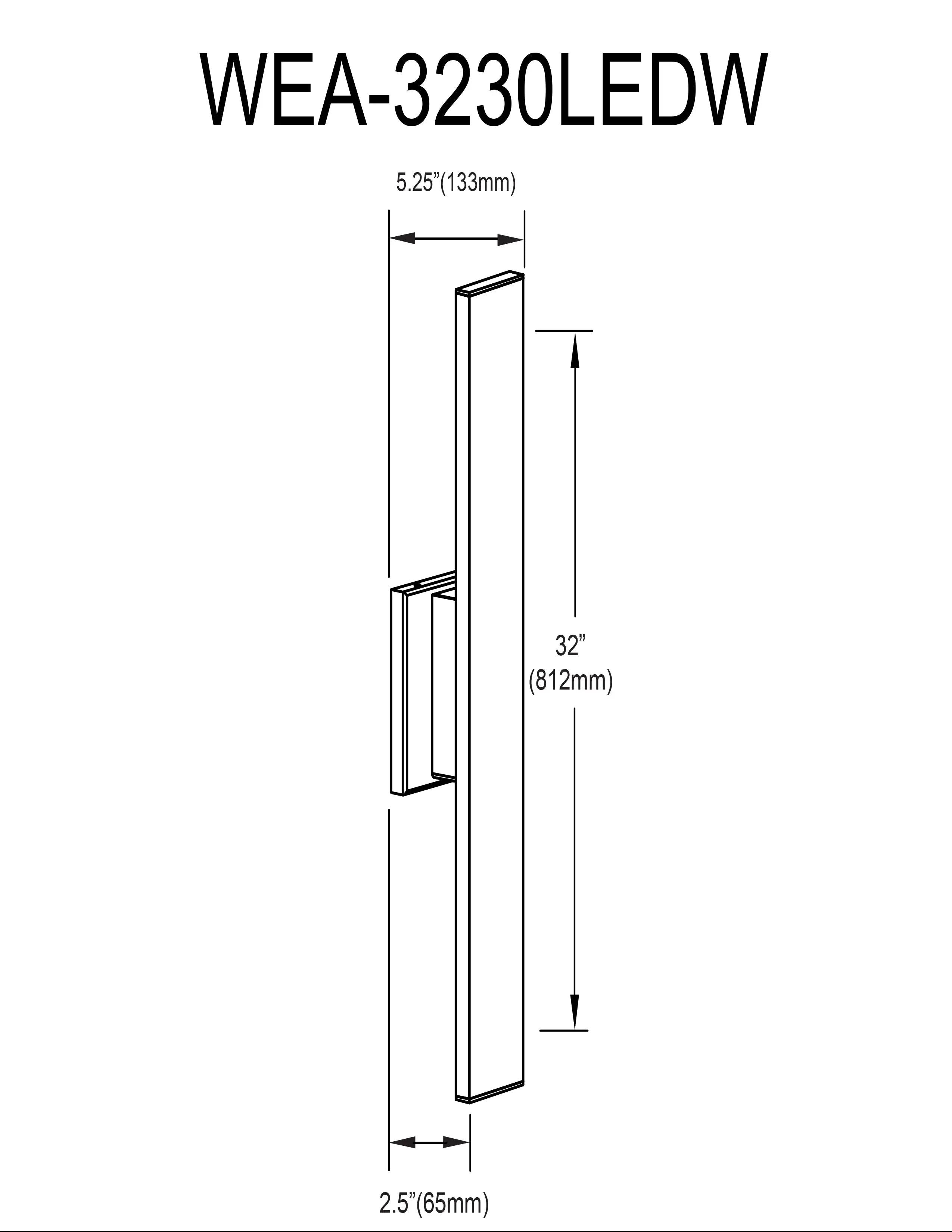 Dainolite 30W Wall Sconce in Matte Black