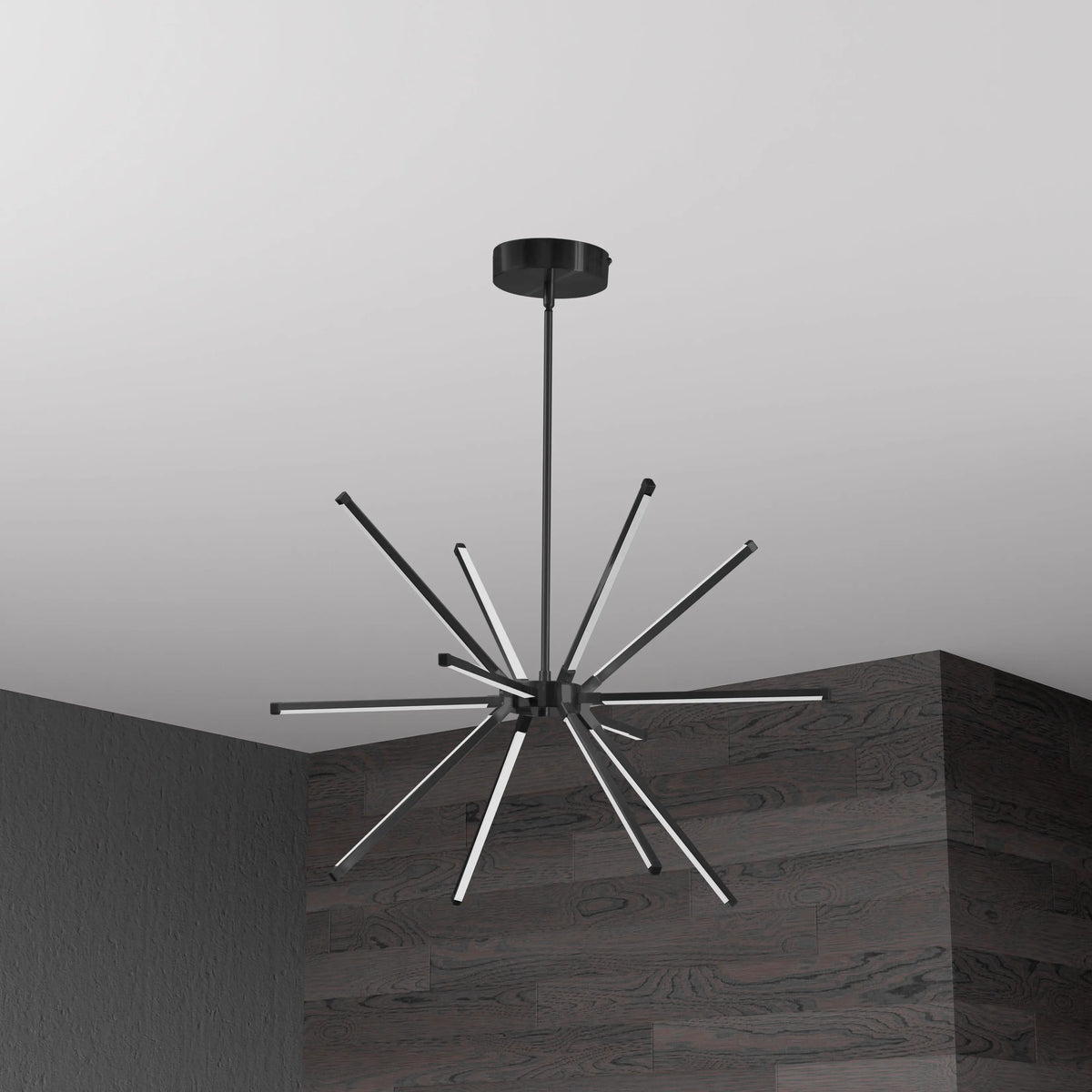 Dainolite 32 Watt LED Chandelier Matte Black w/ White Acrylic Diffuser