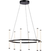 Dainolite 36W Chandelier, Matte Black with White Acrylic Diffuser