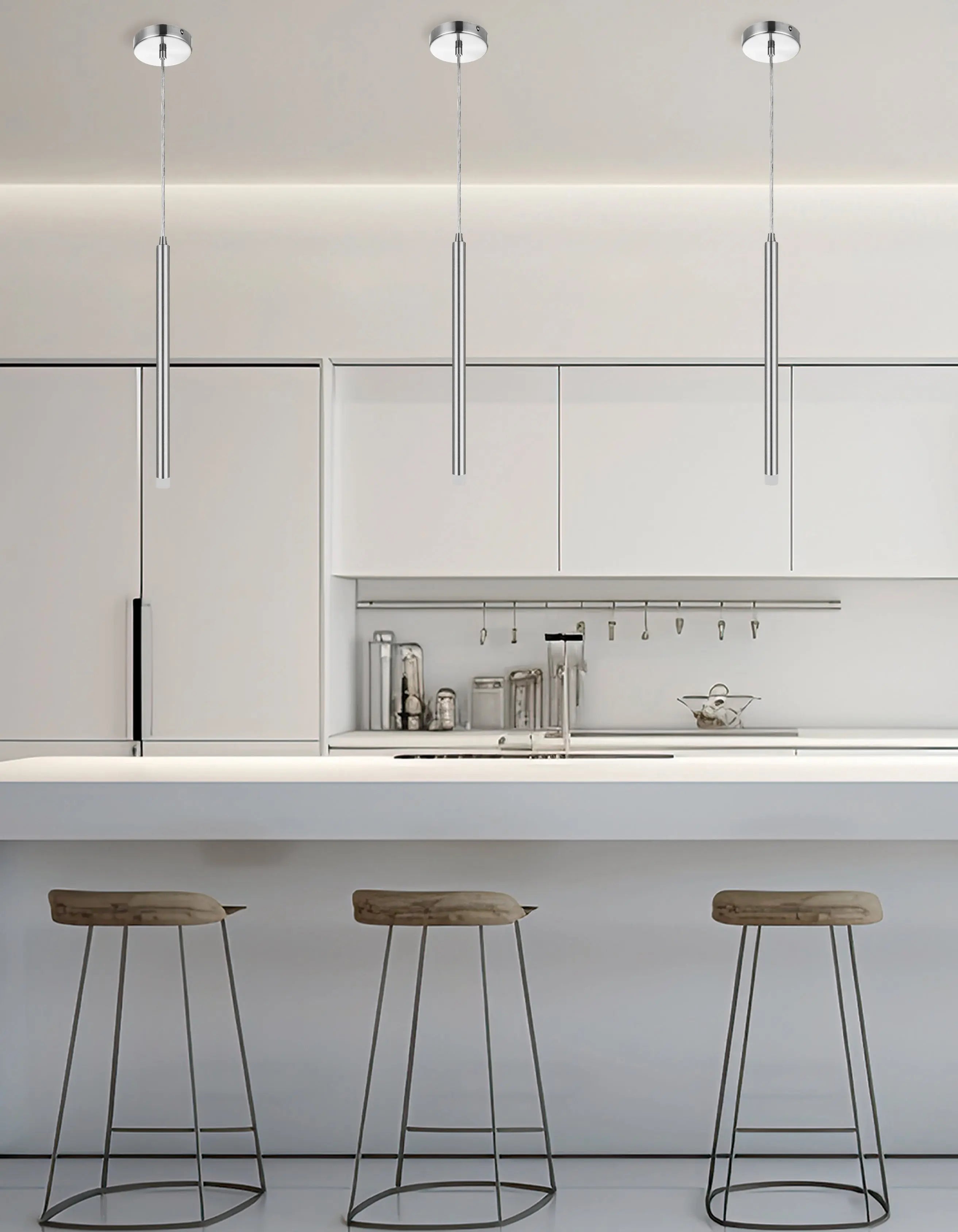 Dainolite 3W Pendant Polished Chrome with Frosted Acrylic Diffuser