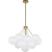 Dainolite 4 Light Aged Brass Chandelier w/ Frosted Glass