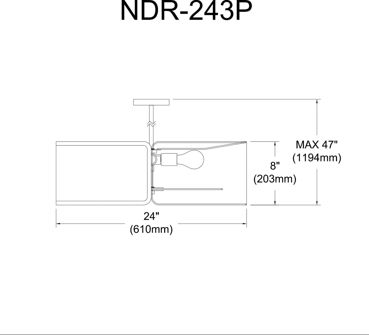 Dainolite 4 Light Black Notched Drum Pendant with White Shade and White Diffuser
