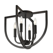 Dainolite 4 Light Flush Mount in Matte Black