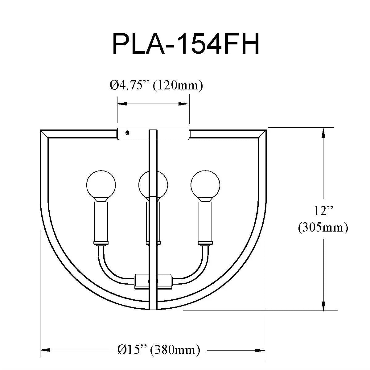 Dainolite 4 Light Flush Mount in Matte Black