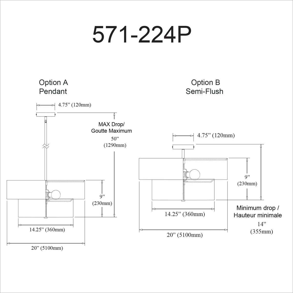 Dainolite 4 Light Incandescent 2 Tier Pendant, Satin Chrome with White Shade