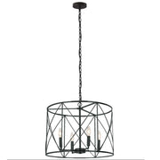 Dainolite 4 Light Incandescent Calah Semi-Flush Mount Matte Black