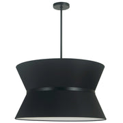 Dainolite 4 Light Incandescent Chandelier, Matte Black with Black Shade