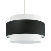 Dainolite 4 Light Incandescent Chandelier, Matte Black with Black / White Shade