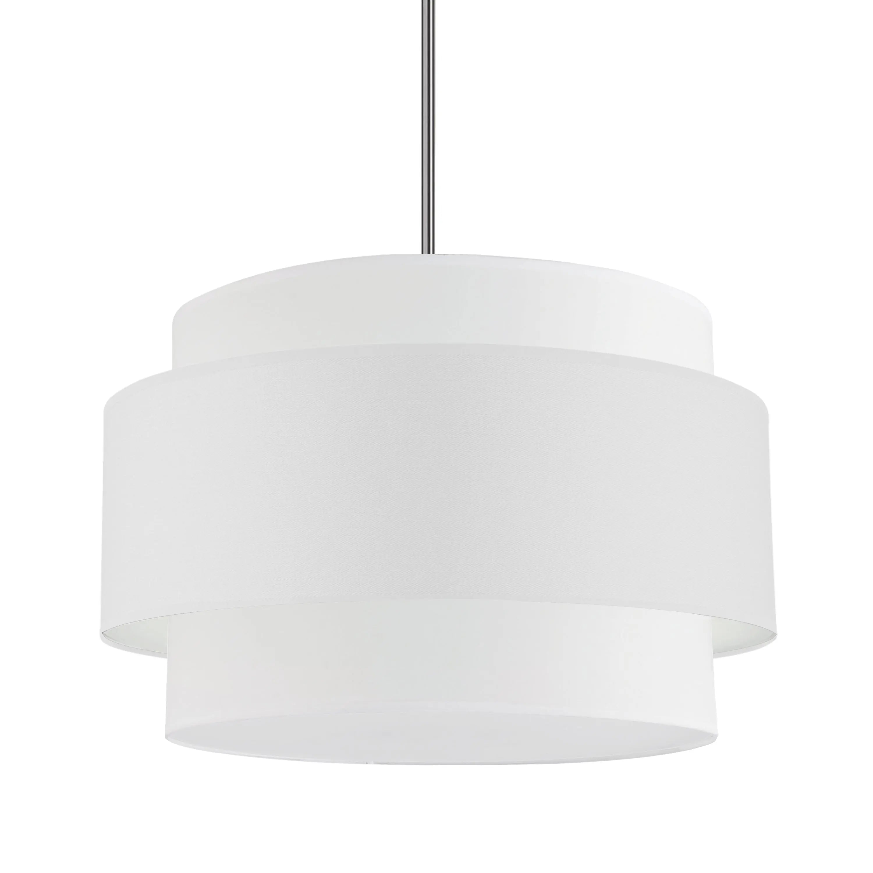 Dainolite 4 Light Incandescent Chandelier, Polished Chrome with White Shade