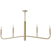 Dainolite 4 Light Incandescent Horizontal Chandelier, Aged Brass