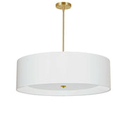 Dainolite 4 Light Incandescent Pendant Aged Brass White Shade with White Diffuser