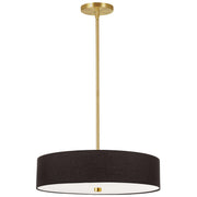 Dainolite 4 Light Incandescent Pendant Aged Brass with Black Shade