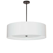 Dainolite 4 Light Incandescent Pendant Matte Black White Shade with White Diffuser