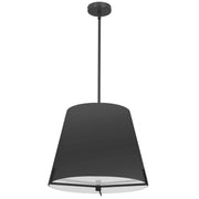 Dainolite 4 Light Incandescent Pendant Matte Black with Black Fabric shade