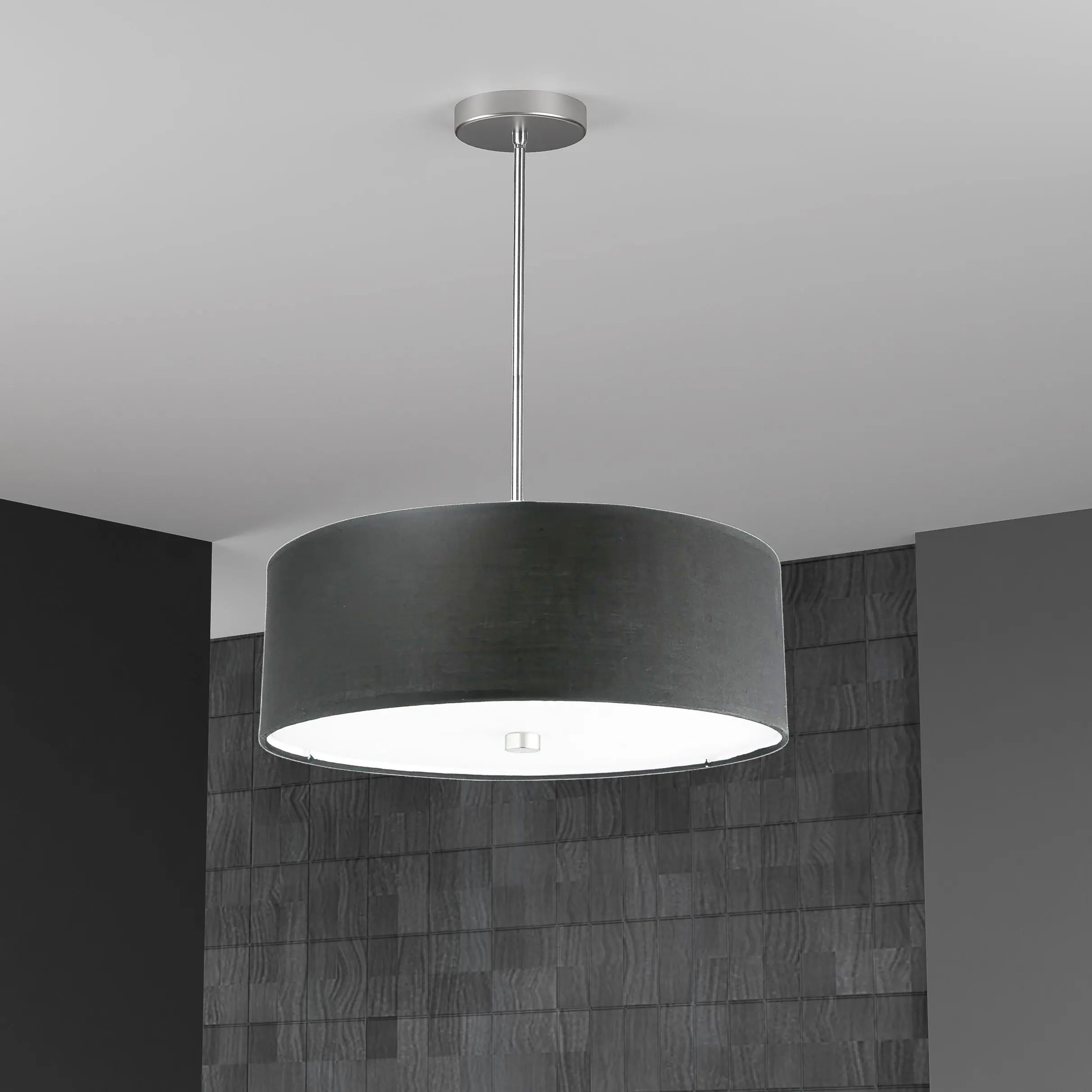 Dainolite 4 Light Incandescent Pendant Polished Chrome with Black Shade
