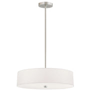 Dainolite 4 Light Incandescent Pendant Satin Chrome with White Shade