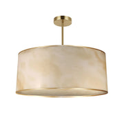 Dainolite 4 Light Incandescent Pendant, Aged Brass w/ Marble Alabaster