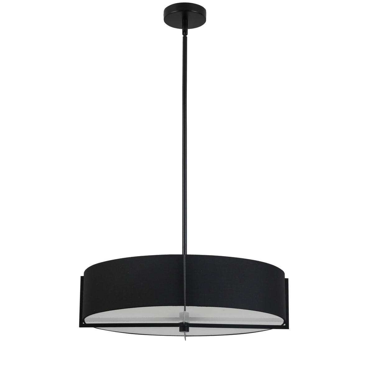 Dainolite 4 Light Incandescent Pendant, Matte Black with Black Shade