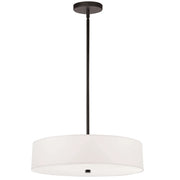 Dainolite 4 Light Incandescent Pendant, Matte Black with White Shade