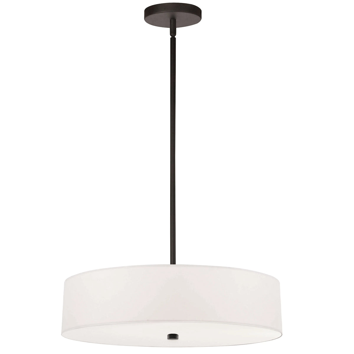 Dainolite 4 Light Incandescent Pendant, Matte Black with White Shade