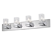 Dainolite 4 Light Incandescent Vanity, Polished Chrome w/ Clear Glass