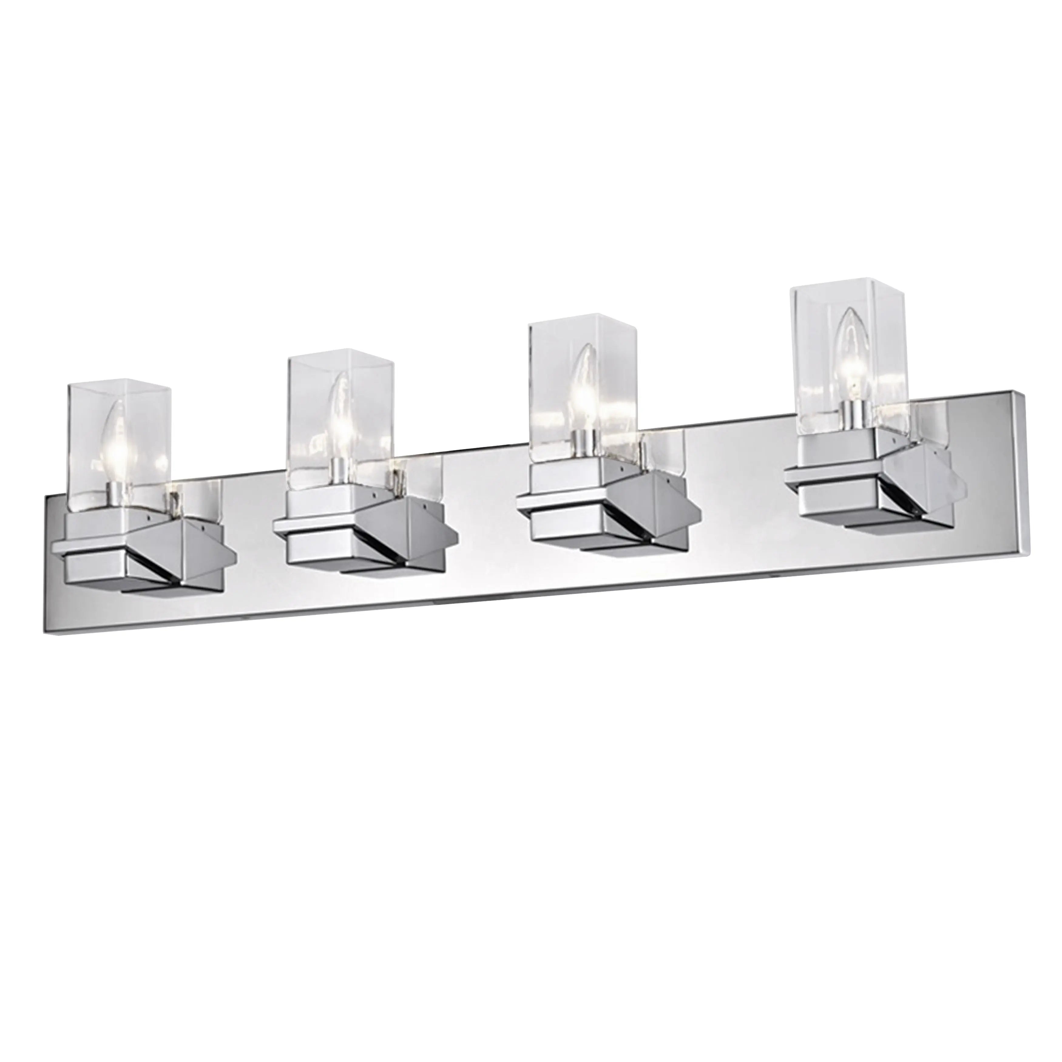 Dainolite 4 Light Incandescent Vanity, Polished Chrome w/ Clear Glass