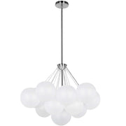 Dainolite 4 Light Polished Chrome Halogen Chandelier w/ Frosted Glass
