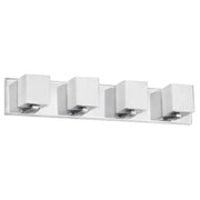 Dainolite 4 Light Vanity, Polished Chrome, Frosted White Glass