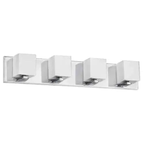 Dainolite 4 Light Vanity, Polished Chrome, Frosted White Glass