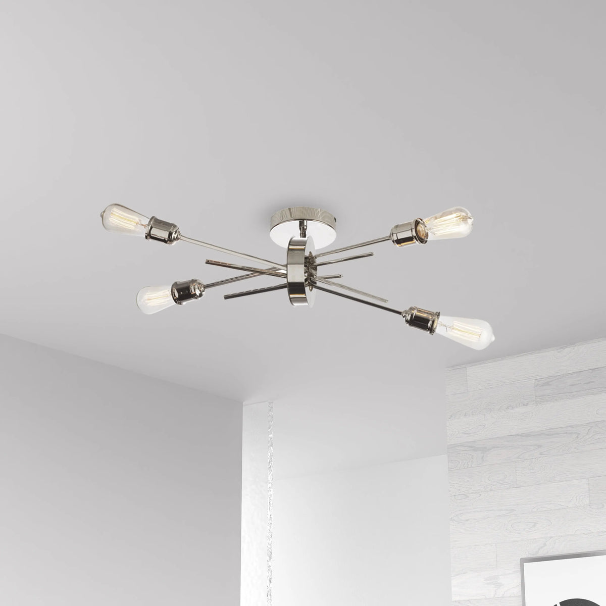Dainolite 4 Light Wall Sconce, Burnished Chrome Finish