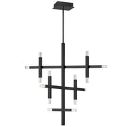 Dainolite 42W Matte Black Chandelier w/ Acrylic Diffuser