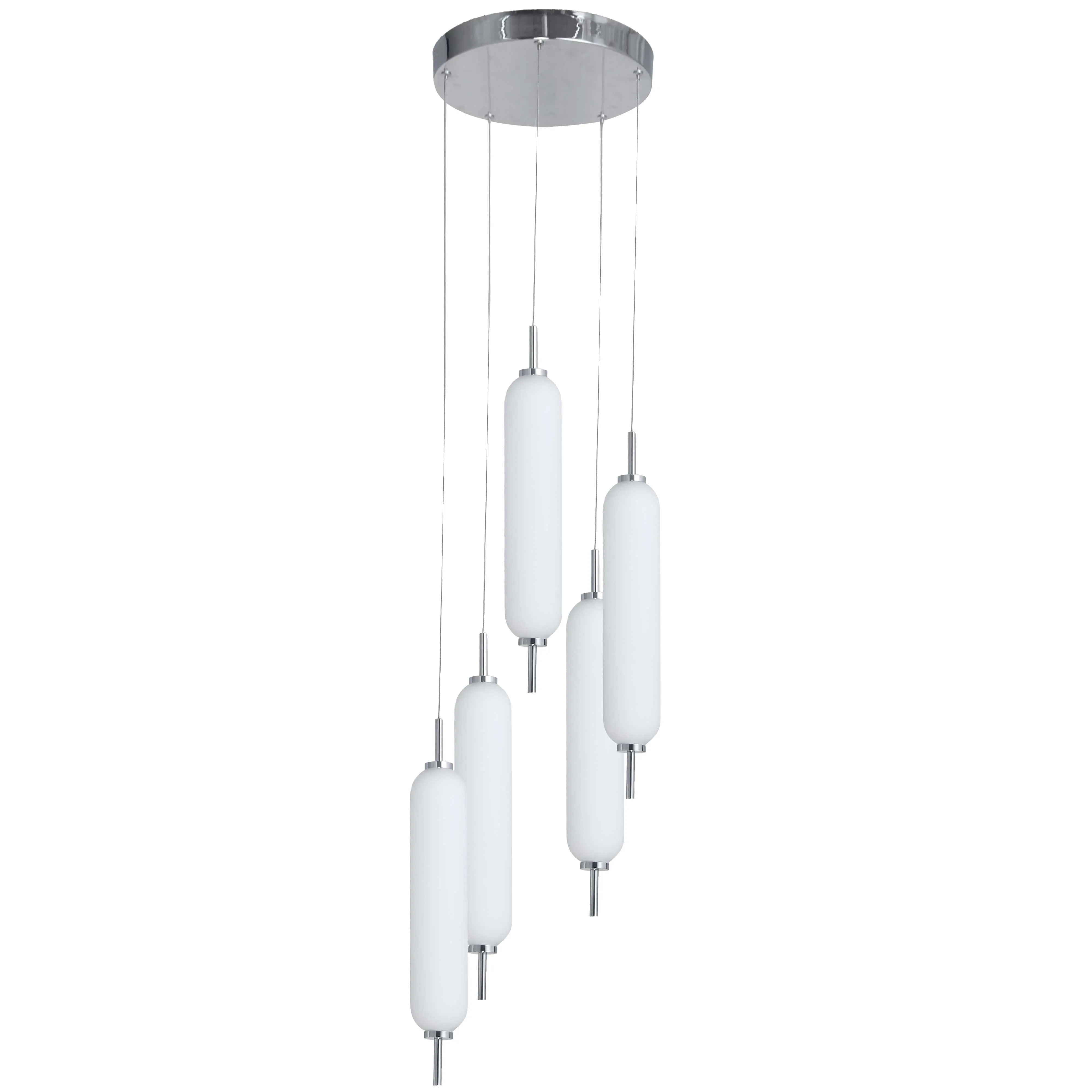 Dainolite 45W Polished Chrome Multi Light Pendant w/ White Opal Glass