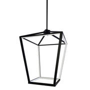 Dainolite 46W Chandelier, Matte Black with White Diffuser