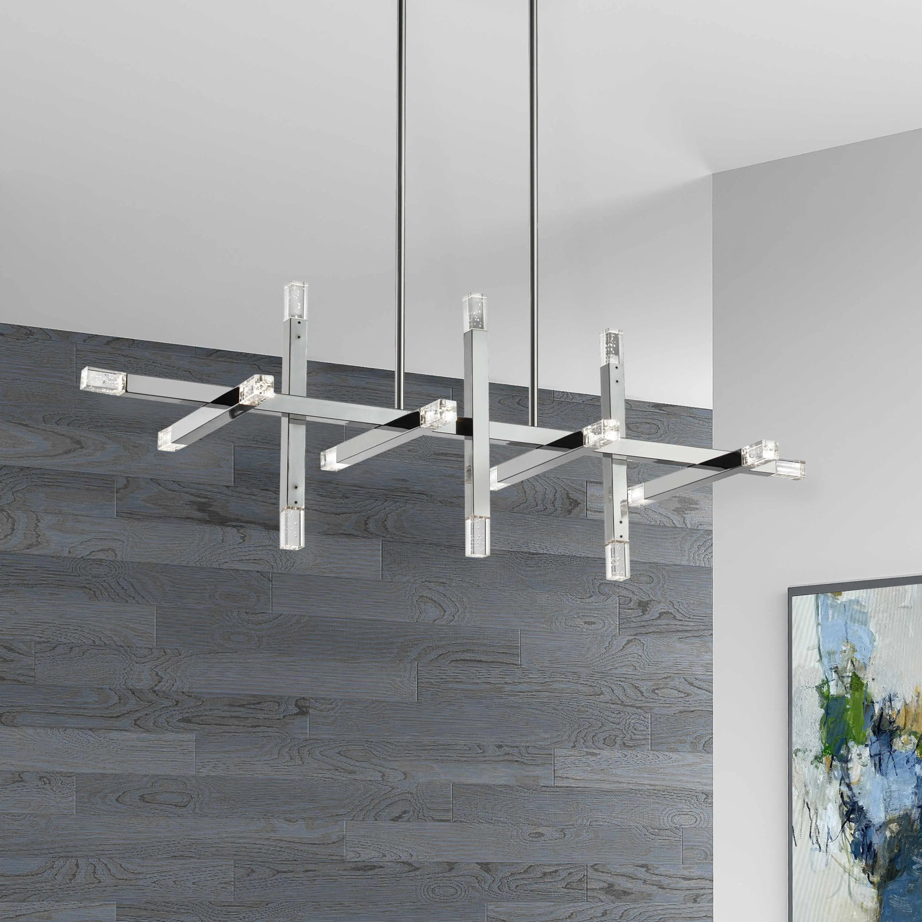 Dainolite 48W Horizontal Polished Chrome Chandelier w/ Acrylic Diffuser