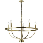 Dainolite 5 Light Incandescent Aged Brass Chandelier
