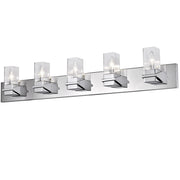 Dainolite 5 Light Incandescent Vanity, Polished Chrome w/ Clear Glass